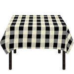 Beige And Black Buffalo Check Print Tablecloth