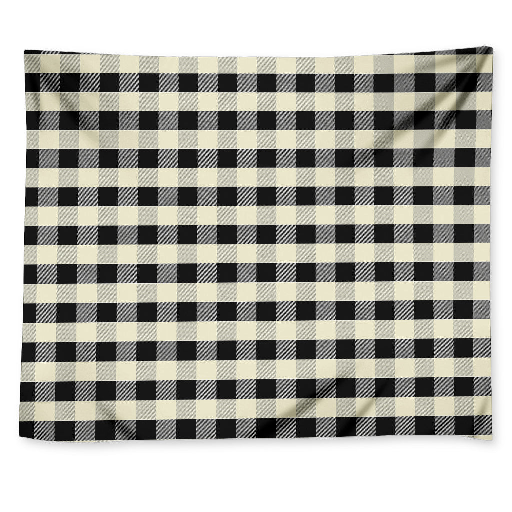 Beige And Black Buffalo Check Print Tapestry