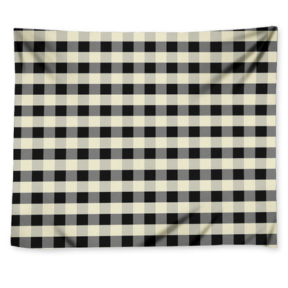 Beige And Black Buffalo Check Print Tapestry