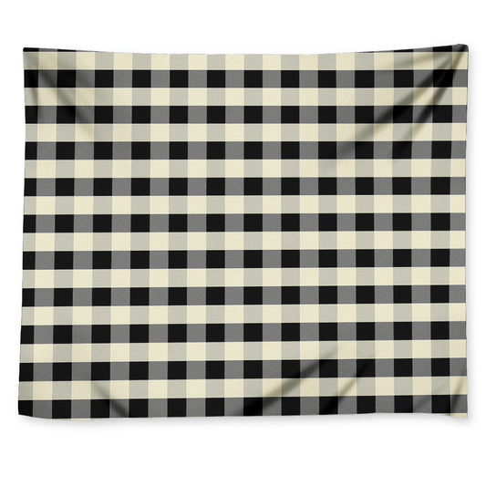 Beige And Black Buffalo Check Print Tapestry