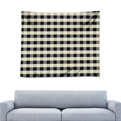 Beige And Black Buffalo Check Print Tapestry