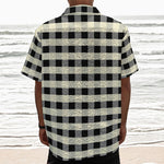 Beige And Black Buffalo Check Print Textured Short Sleeve Shirt