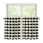 Beige And Black Buffalo Check Print Tier Curtains