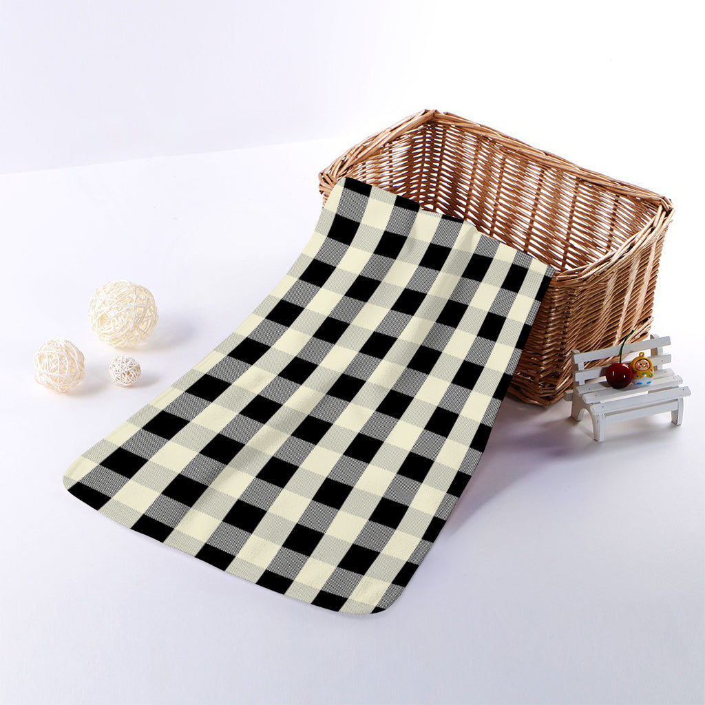 Beige And Black Buffalo Check Print Towel