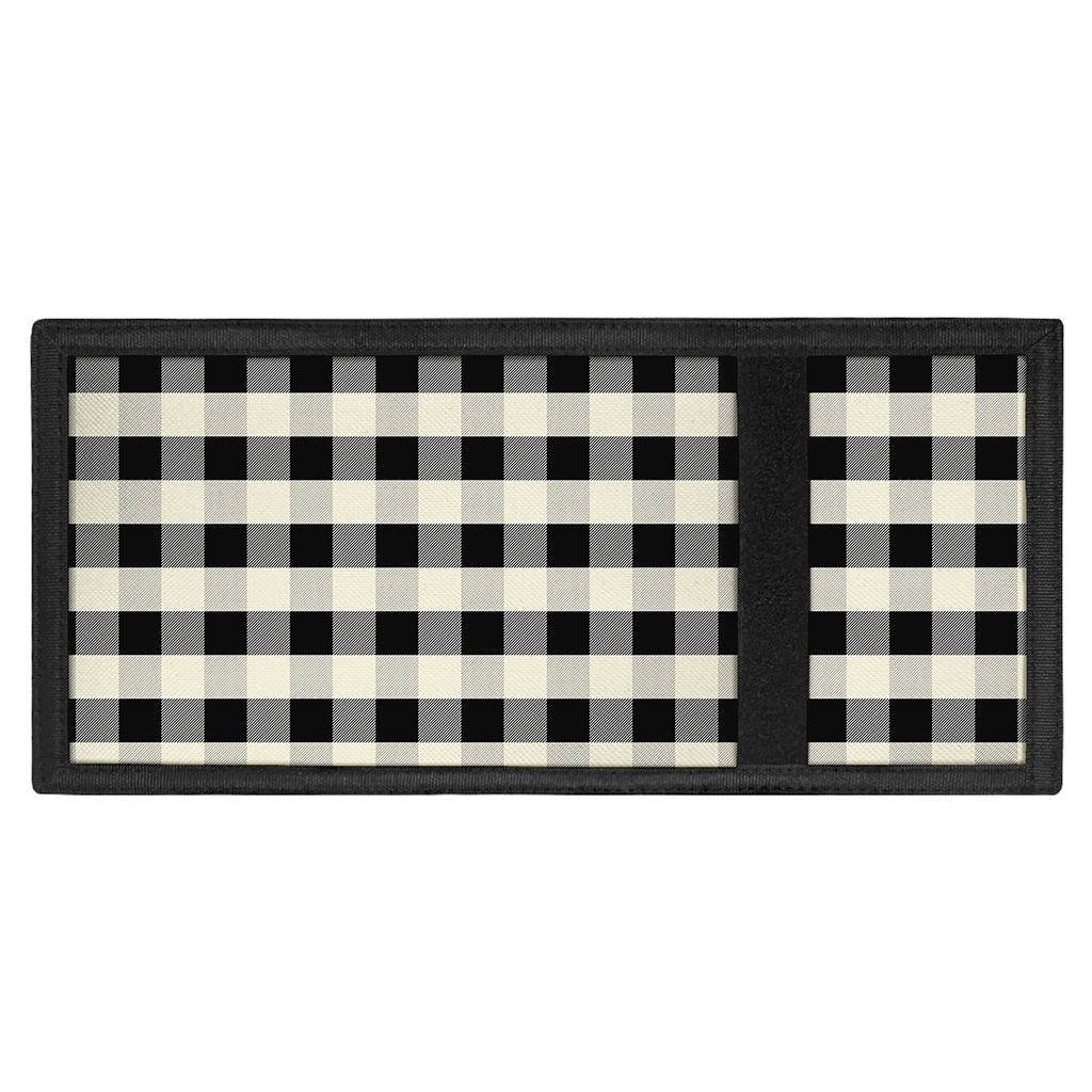 Beige And Black Buffalo Check Print Trifold Wallet