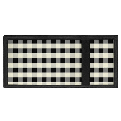 Beige And Black Buffalo Check Print Trifold Wallet