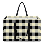 Beige And Black Buffalo Check Print Utility Tote Bag