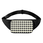 Beige And Black Buffalo Check Print Waist Bag