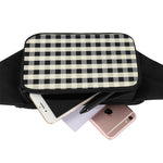 Beige And Black Buffalo Check Print Waist Bag