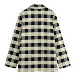Beige And Black Buffalo Check Print Women's Blazer