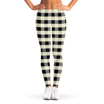 Beige And Black Buffalo Check Print Women's Leggings