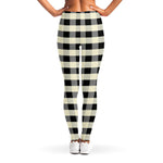 Beige And Black Buffalo Check Print Women's Leggings