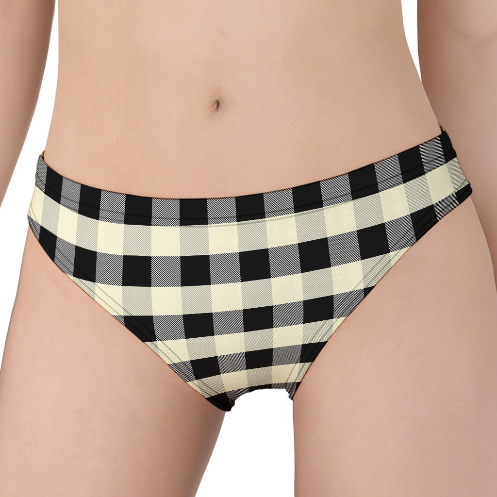 Beige And Black Buffalo Check Print Women's Panties