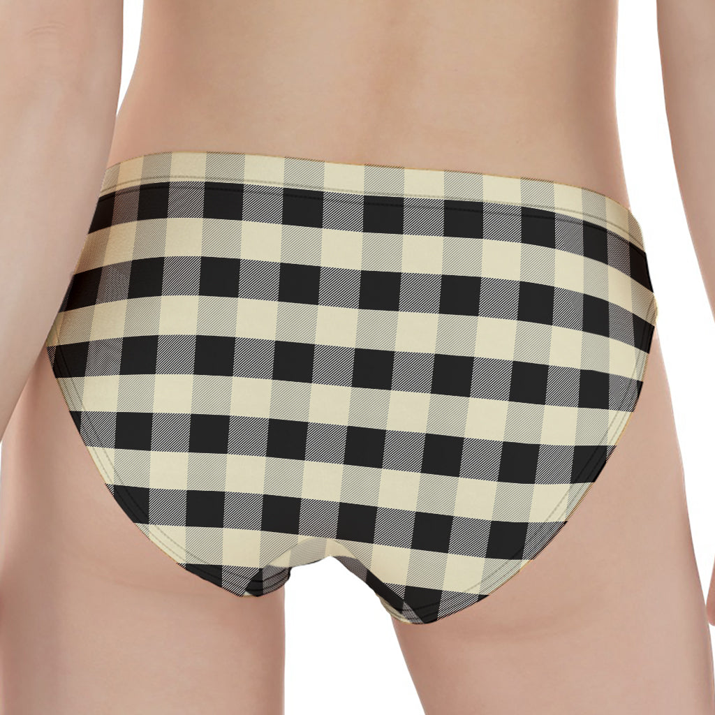 Beige And Black Buffalo Check Print Women's Panties