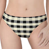 Beige And Black Buffalo Check Print Women's Thong