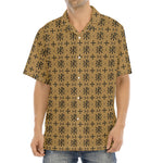 Beige And Black Orthodox Pattern Print Aloha Shirt