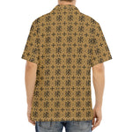 Beige And Black Orthodox Pattern Print Aloha Shirt