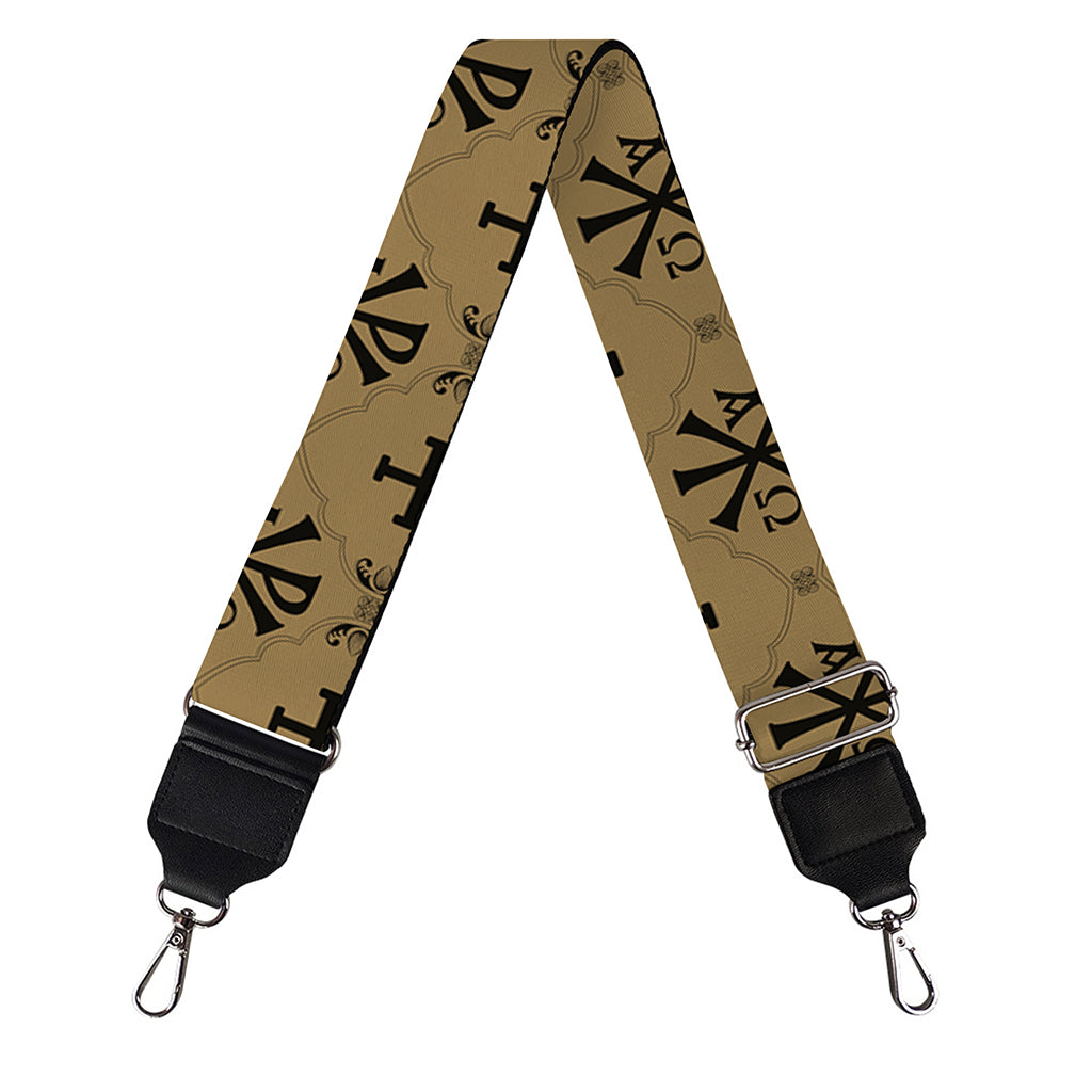 Beige And Black Orthodox Pattern Print Bag Strap