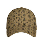 Beige And Black Orthodox Pattern Print Baseball Cap