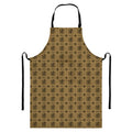 Beige And Black Orthodox Pattern Print Bib Apron With Pocket