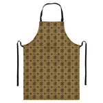 Beige And Black Orthodox Pattern Print Bib Apron With Pocket