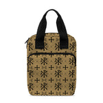 Beige And Black Orthodox Pattern Print Bible Tote Bag