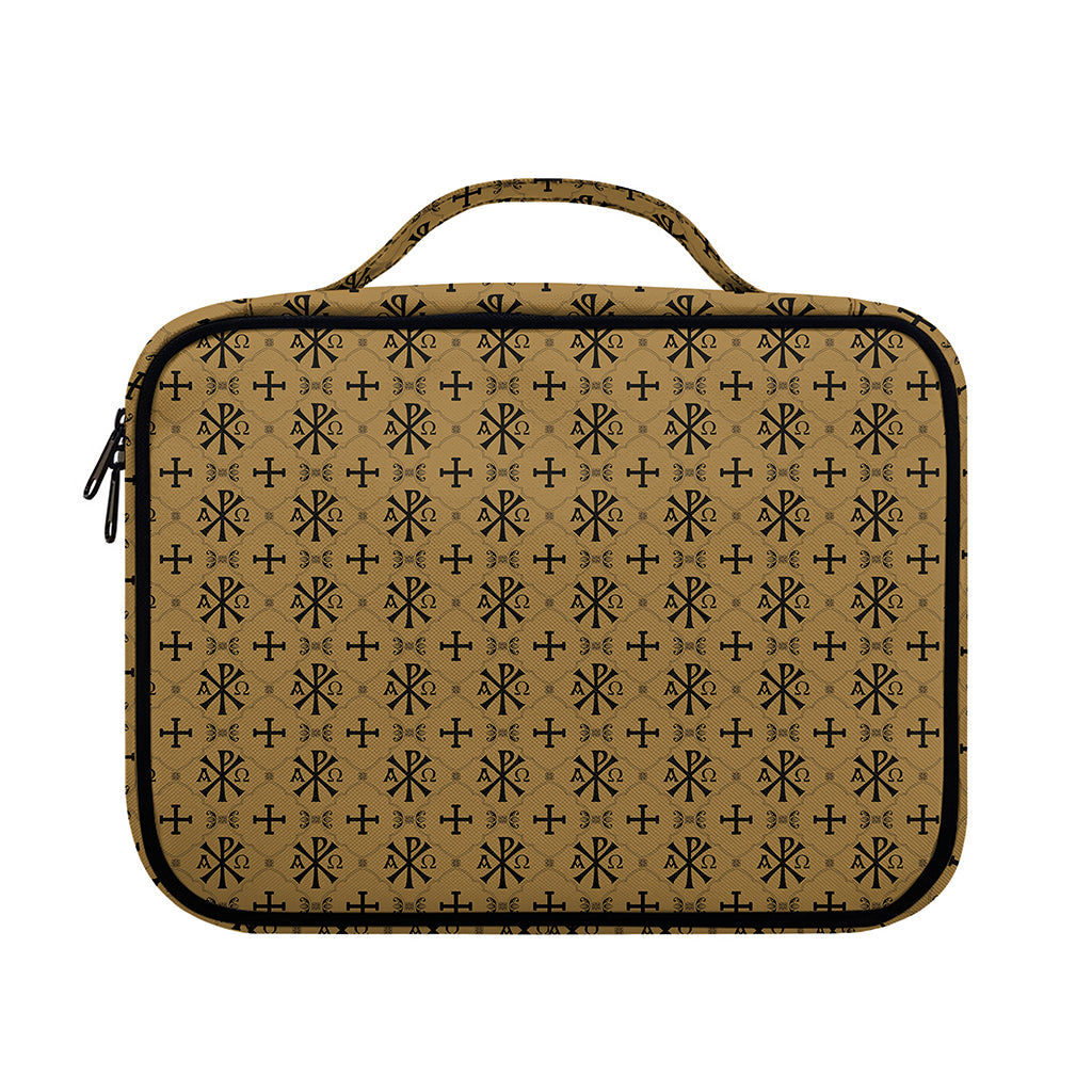 Beige And Black Orthodox Pattern Print Briefcase Bible Bag