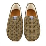 Beige And Black Orthodox Pattern Print Casual Shoes