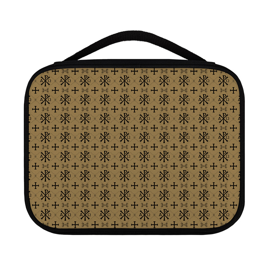Beige And Black Orthodox Pattern Print Classic Bible Case