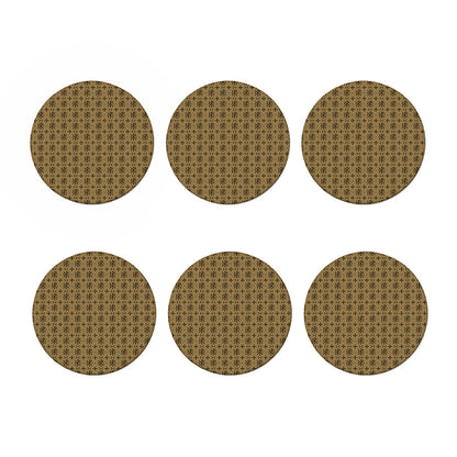 Beige And Black Orthodox Pattern Print Coaster Set