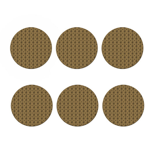 Beige And Black Orthodox Pattern Print Coaster Set