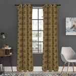 Beige And Black Orthodox Pattern Print Curtain