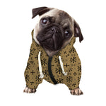 Beige And Black Orthodox Pattern Print Dog Zip Up Hoodie