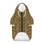 Beige And Black Orthodox Pattern Print Dog Zip Up Hoodie