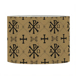 Beige And Black Orthodox Pattern Print Drum Lamp Shade