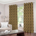 Beige And Black Orthodox Pattern Print Extra Wide Grommet Curtains