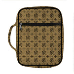Beige And Black Orthodox Pattern Print Front Pocket Bible Bag