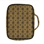 Beige And Black Orthodox Pattern Print Front Pocket Bible Bag