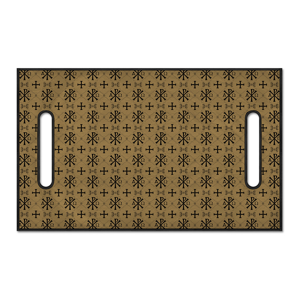 Beige And Black Orthodox Pattern Print Golf Cart Seat Cover