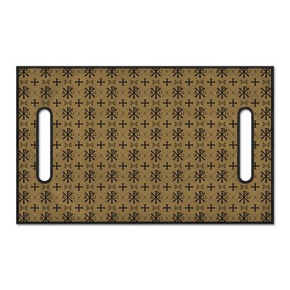 Beige And Black Orthodox Pattern Print Golf Cart Seat Cover