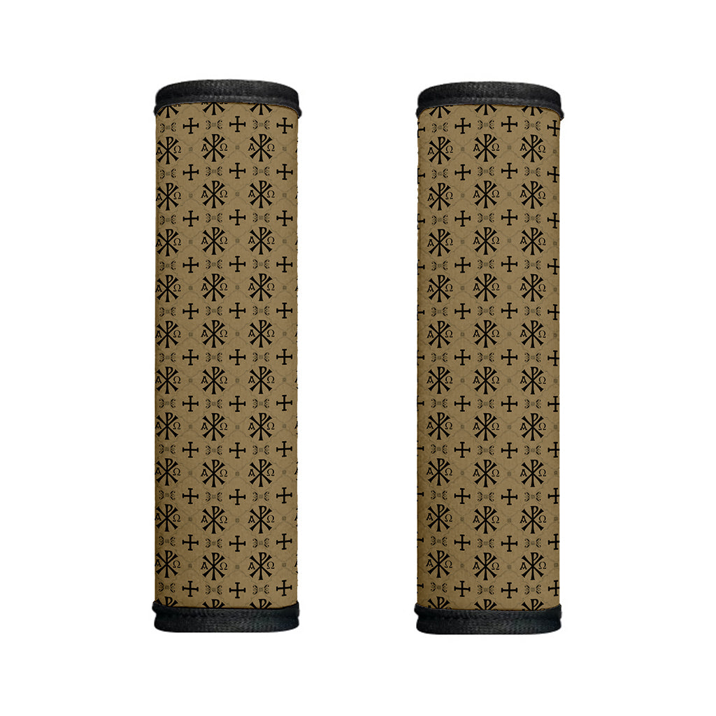 Beige And Black Orthodox Pattern Print Handle Covers