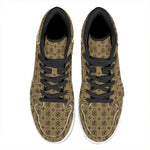 Beige And Black Orthodox Pattern Print High Top Leather Sneakers
