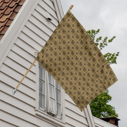 Beige And Black Orthodox Pattern Print House Flag