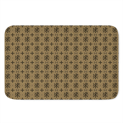 Beige And Black Orthodox Pattern Print Indoor Door Mat