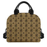 Beige And Black Orthodox Pattern Print Insulated Lunch Bag