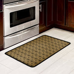 Beige And Black Orthodox Pattern Print Kitchen Mat