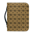 Beige And Black Orthodox Pattern Print Leather Bible Cover