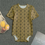 Beige And Black Orthodox Pattern Print Men's Bodysuit