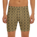 Beige And Black Orthodox Pattern Print Men's Long Boxer Briefs