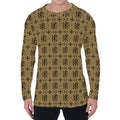 Beige And Black Orthodox Pattern Print Men's Long Sleeve T-Shirt